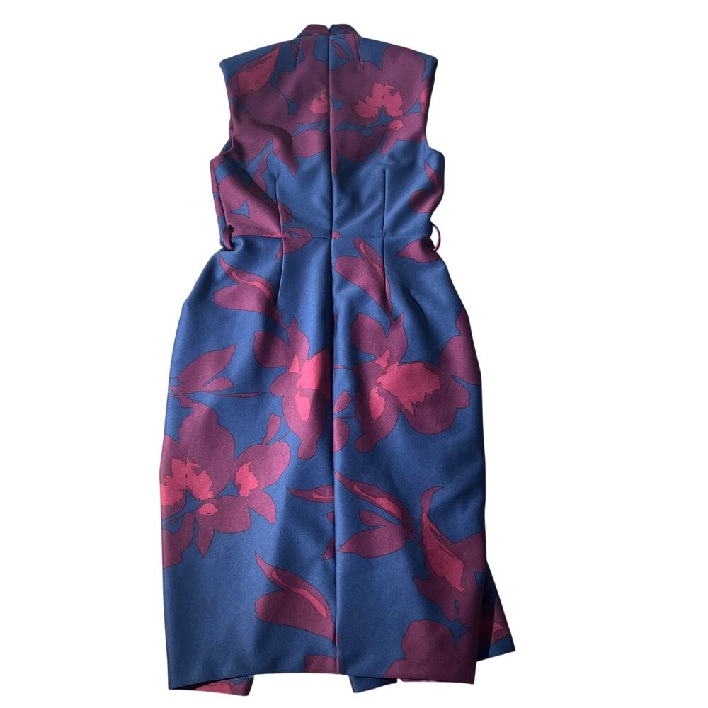 Donna Karan New York Floral Fit & Flare Dress Blue Magenta Size 8 - Picture 2 of 16